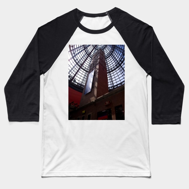 Melbourne's Iconic Shot Tower & Glass Roof Baseball T-Shirt by Rexel99